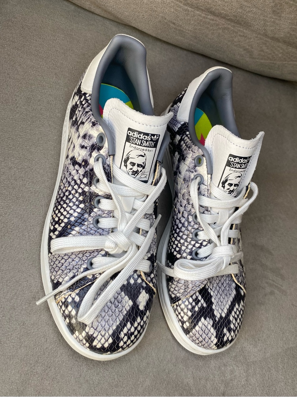 Adidas Originals Stan Smith Shoes Leather Snakeskin Sneaker Trainer